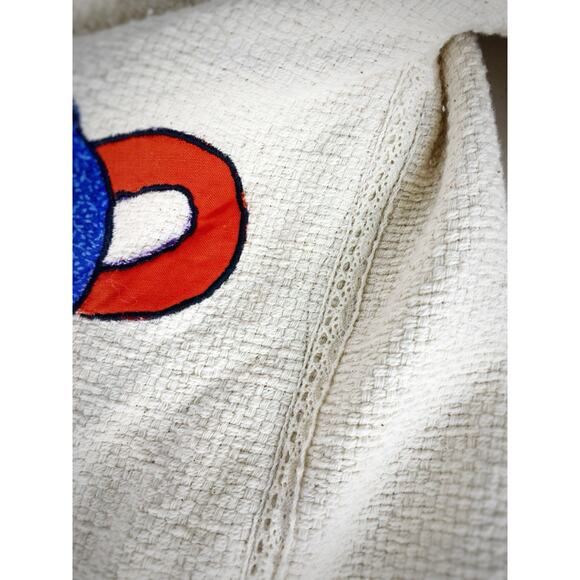 VTG Cat Tea Party Kimono Fringe Jacket Patchwork Embroidered Cottagecore Whimsy - Picture 10 of 12